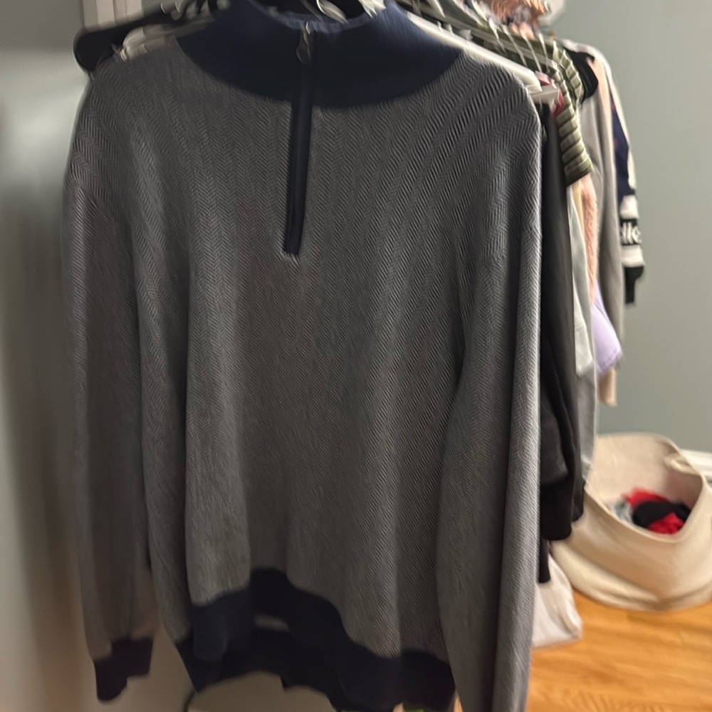 j crew sweater xl men zip up 100% cotton